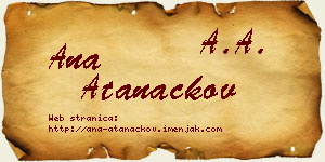 Ana Atanackov vizit kartica